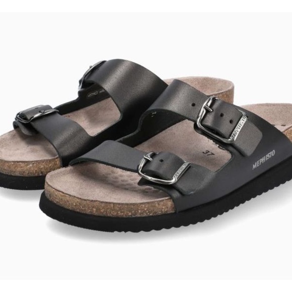 Mephisto Harmony Black Sandals - Picture 1 of 16
